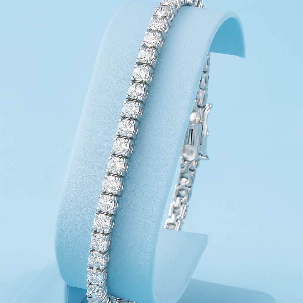 Stamped 925 Sterling Silver Tennis Bracelet 98$